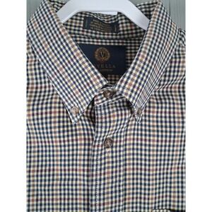 Viyella 80/ 20 Shirt Mens XL Cotton Wool Button Down Check Luxury Traditional